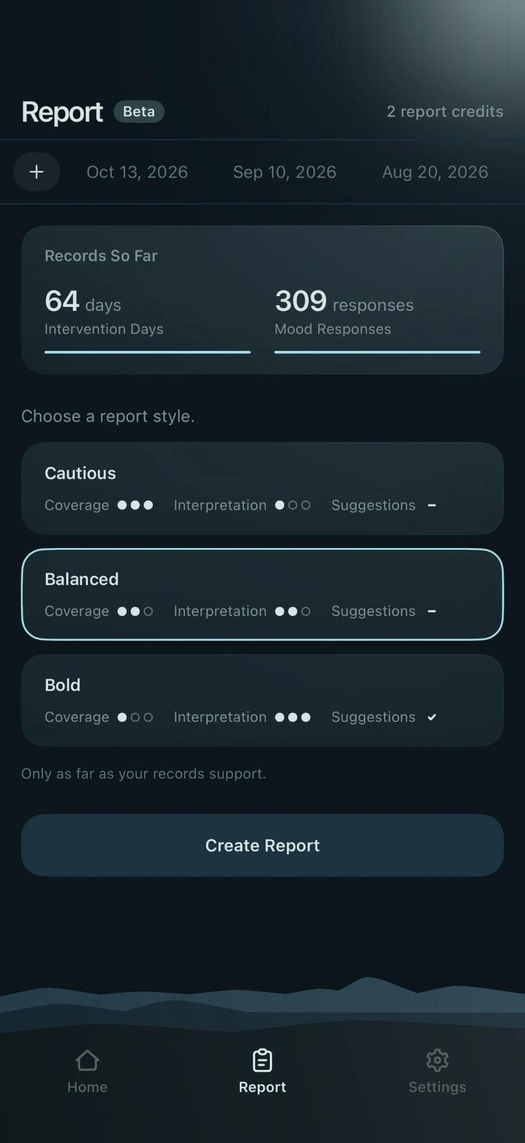 nownow — choose a report style